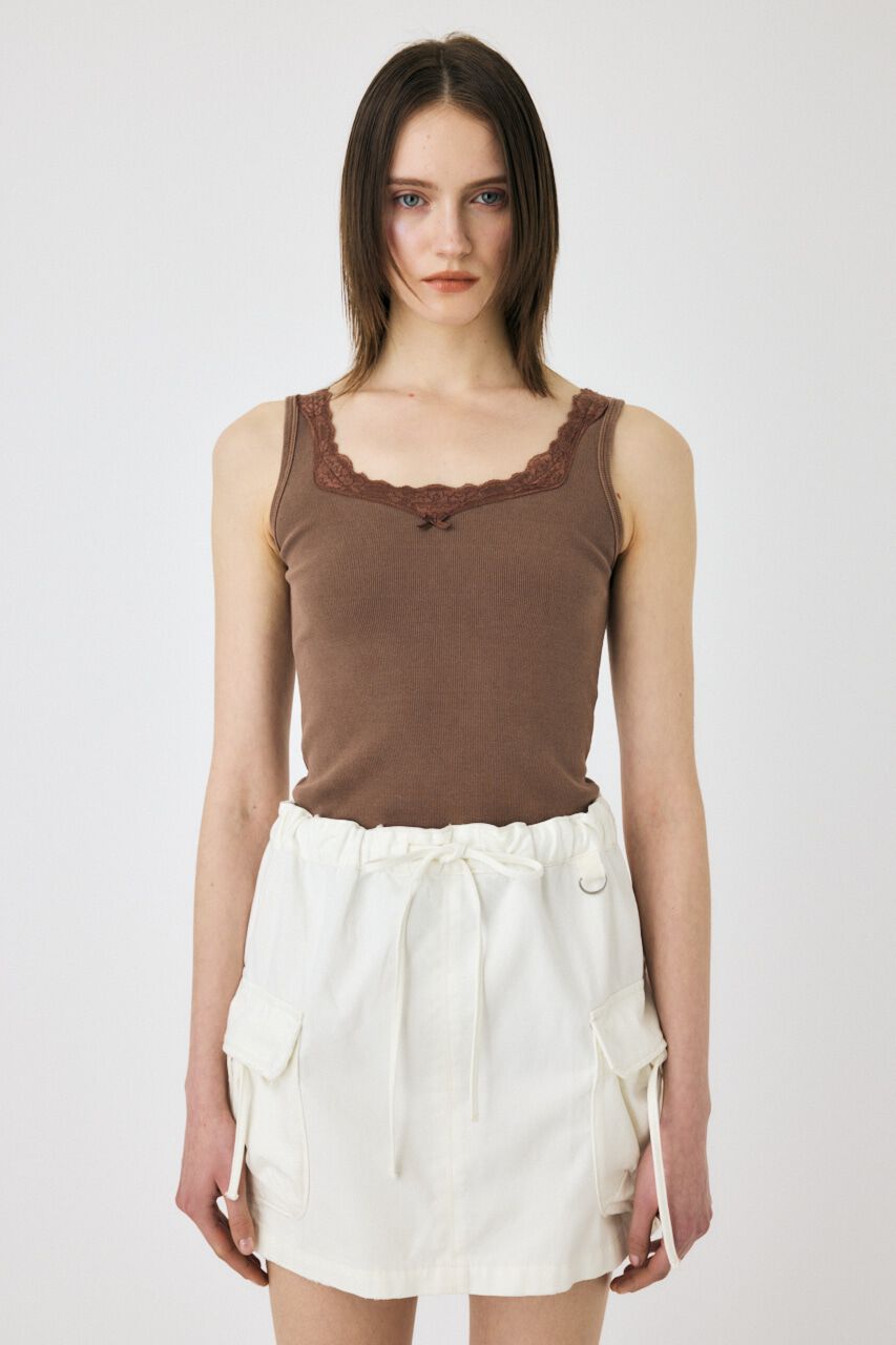 MOUSSY「LACE TRIM タンクトップ」|タンクトップ|