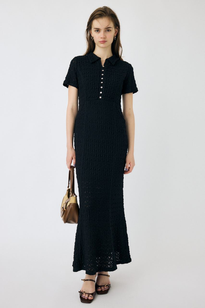 MOUSSY「MERMAID LACE ドレス」|ワンピース|BLK