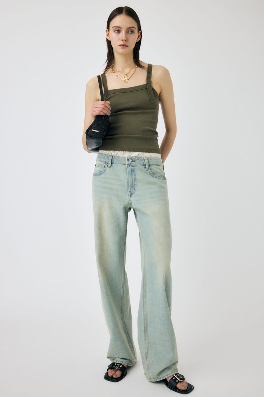 MOUSSY「BOXER LAYERED STRAIGHT デニム」|デニム|