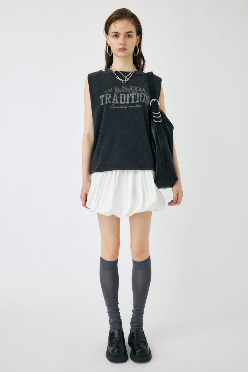 MOUSSY「OVERLAPPING LOGOS ノースリーブ TEE」|タンクトップ|