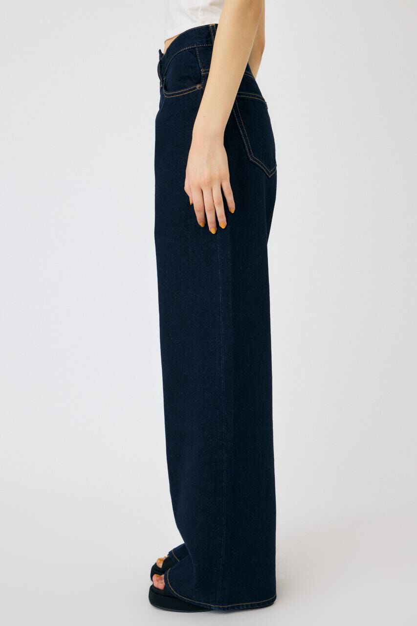 MOUSSY「CROSS WAIST WIDE STRAIGHT」|デニム|