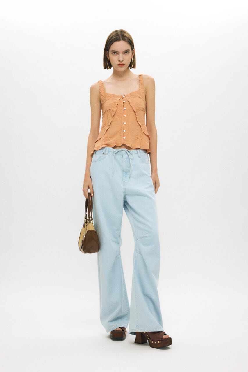 MOUSSY「BUTTON UP SMOCKING キャミ」|キャミソール|