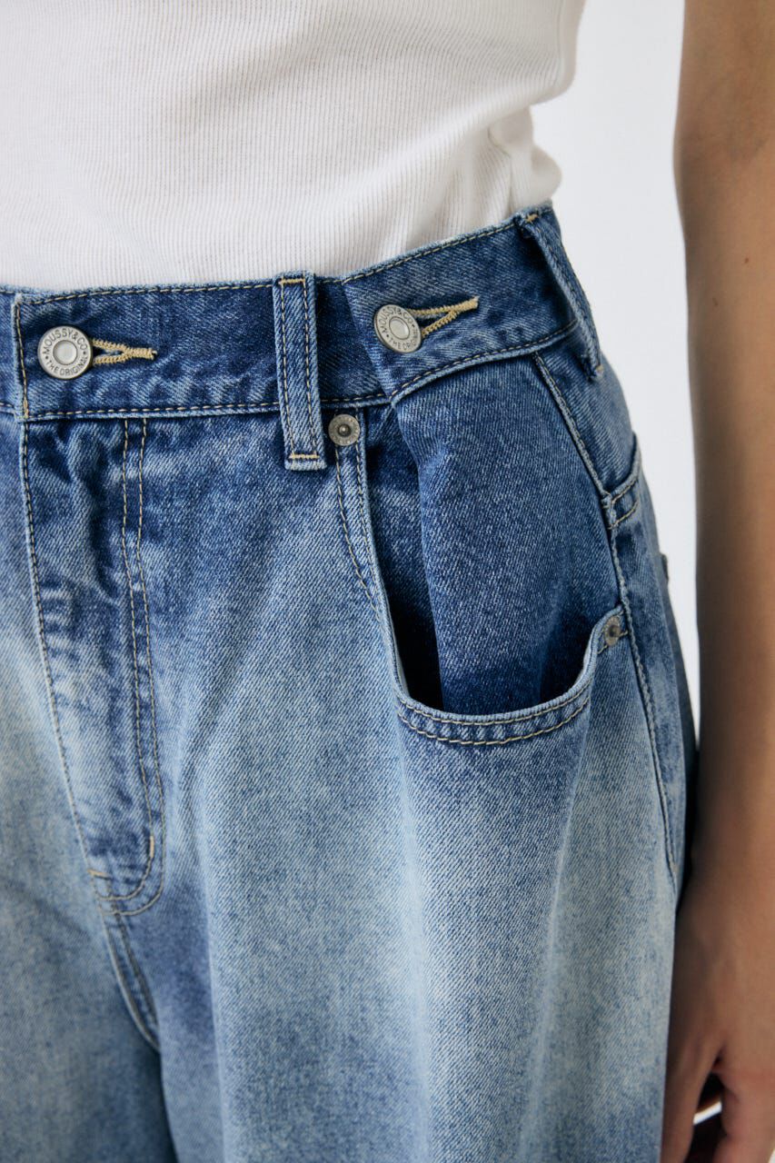 MOUSSY「TUCKED WAIST LOOSE ストレートデニム」|デニム|