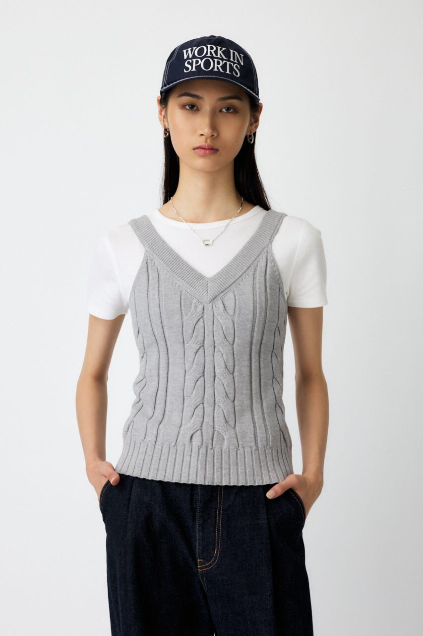 MOUSSY「CABLE KNIT キャミソール」|キャミソール|C.GRY