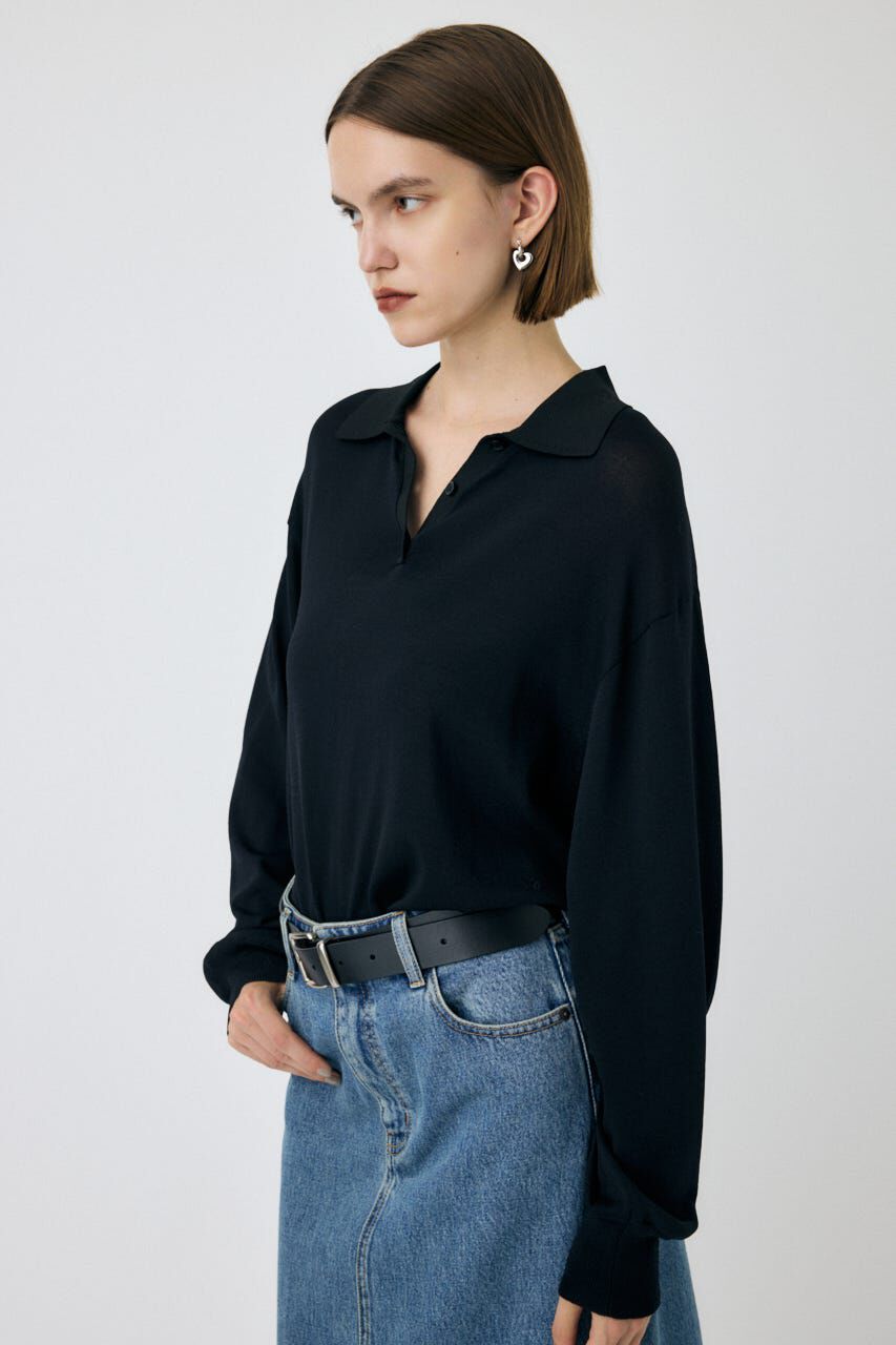 MOUSSY「BORDER KNIT ポロ」|ニット・セーター|