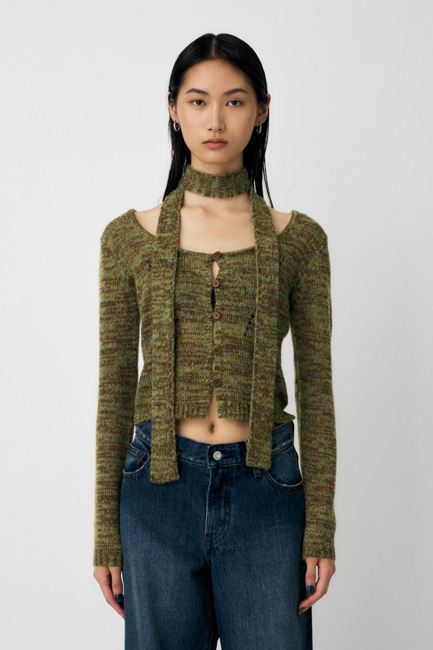 MOUSSY「MIX YARN KNIT トップス」|ニット・セーター|
