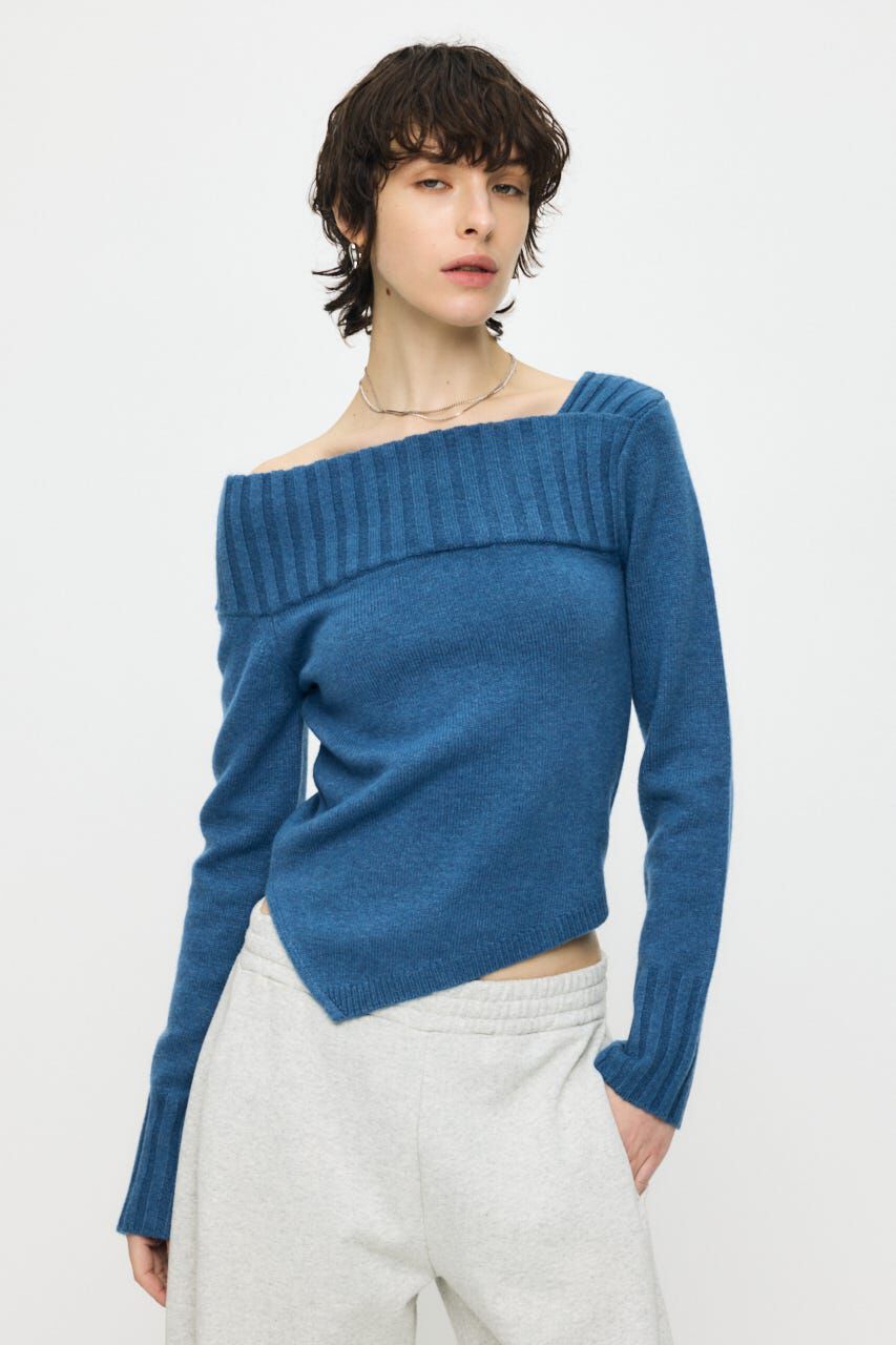 MOUSSY「ASYMMETRY トップス」|ニット・セーター|BLU