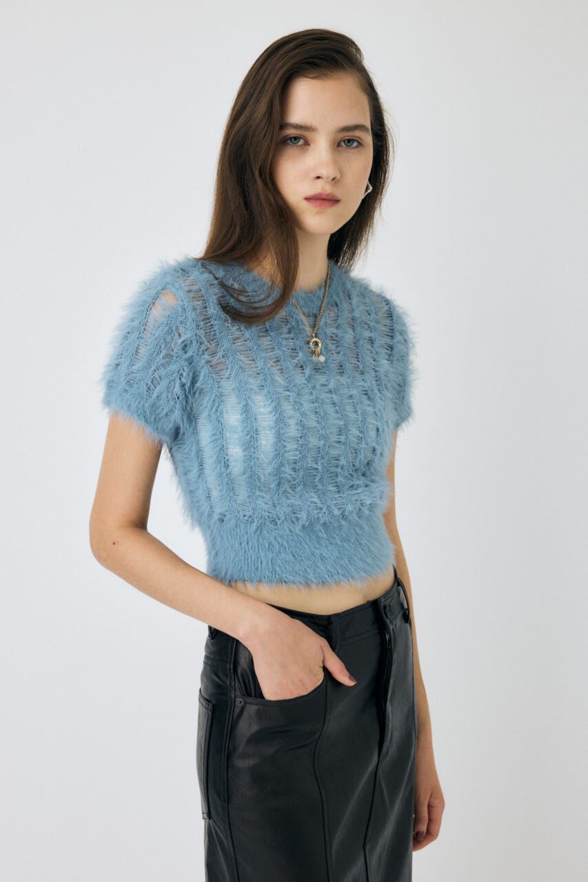 MOUSSY「SHEER SHAGGY ニット」|ニット・セーター|