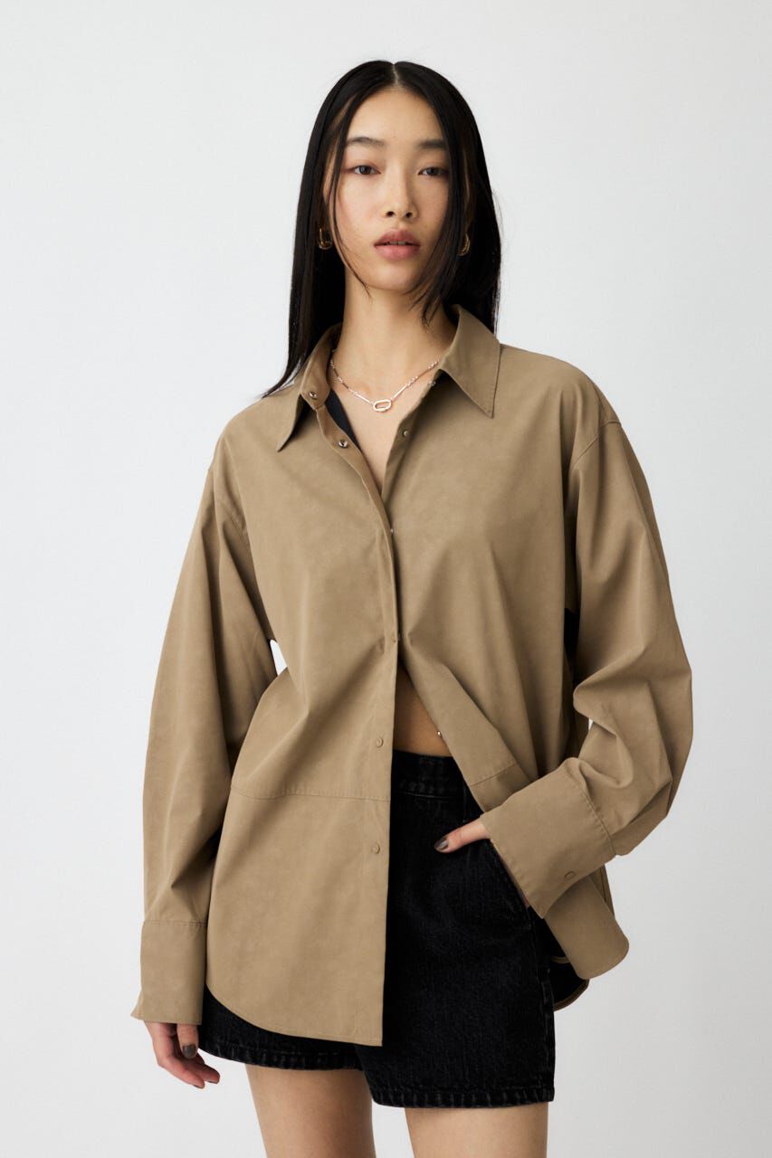 MOUSSY「F/LEATHER シャツ」|シャツ・ブラウス|L/BEG1