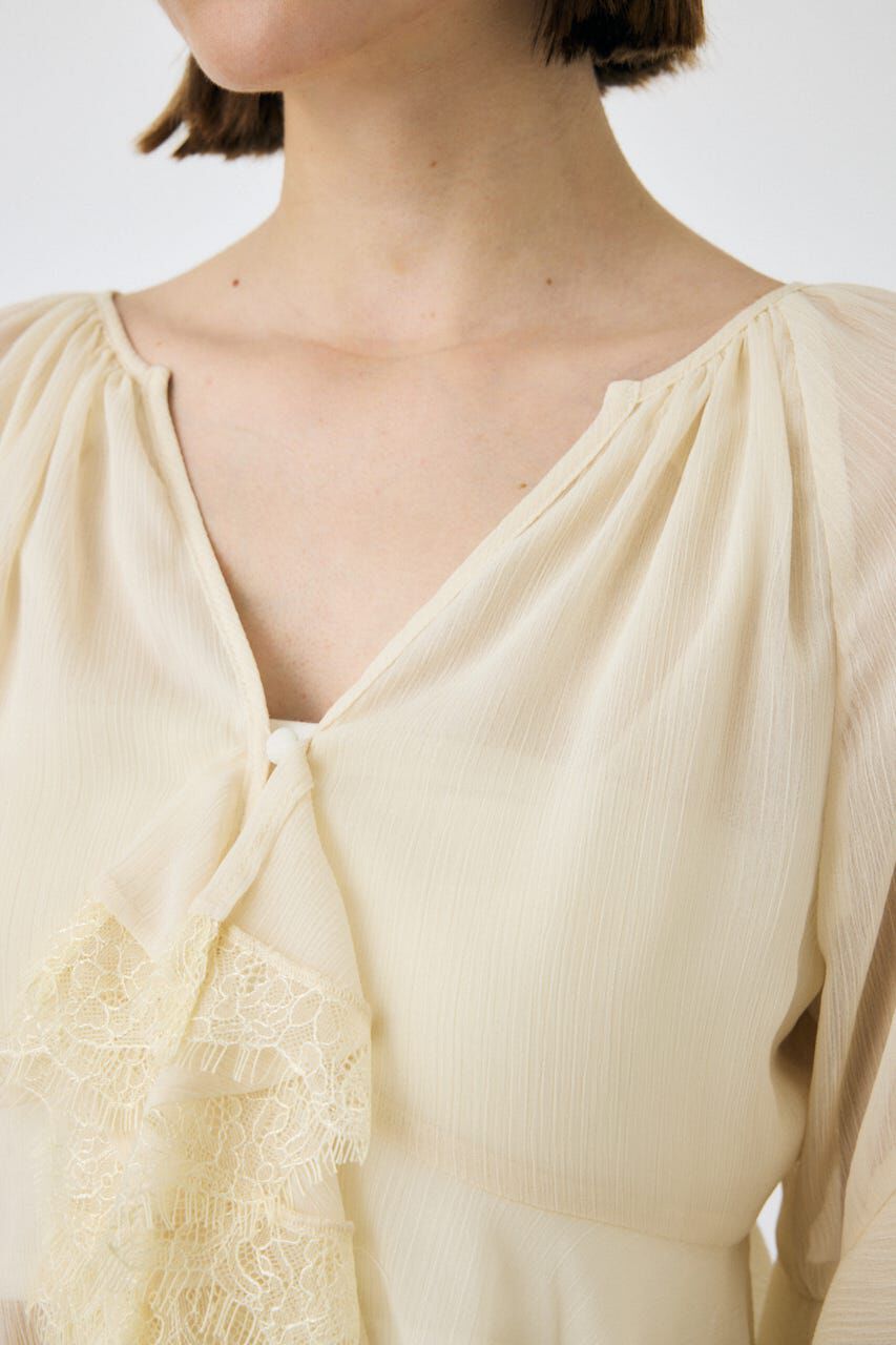 MOUSSY「LACE TRIM TIE ブラウス」|シャツ・ブラウス|