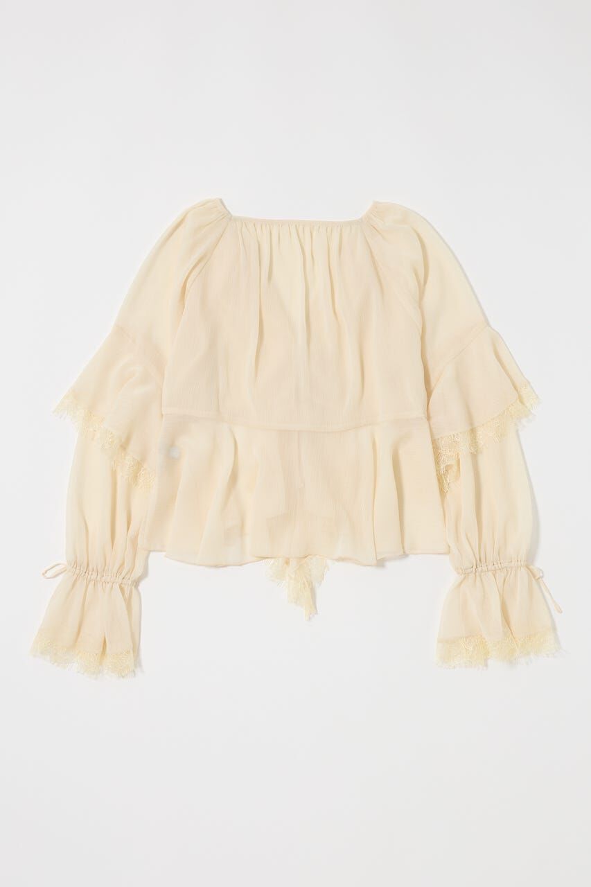 MOUSSY「LACE TRIM TIE ブラウス」|シャツ・ブラウス|