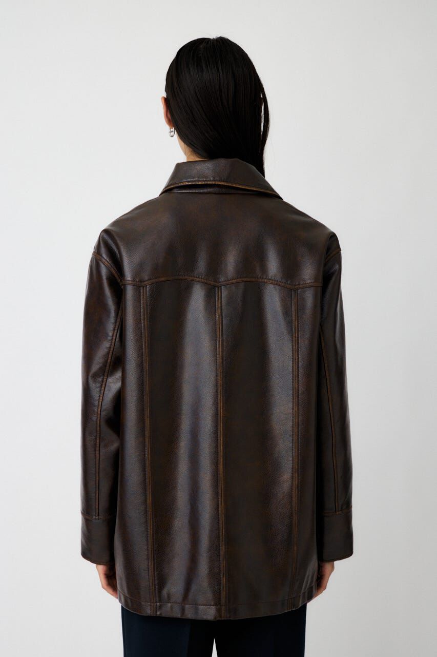 MOUSSY「F/LEATHER 70s HALF コート」|その他|