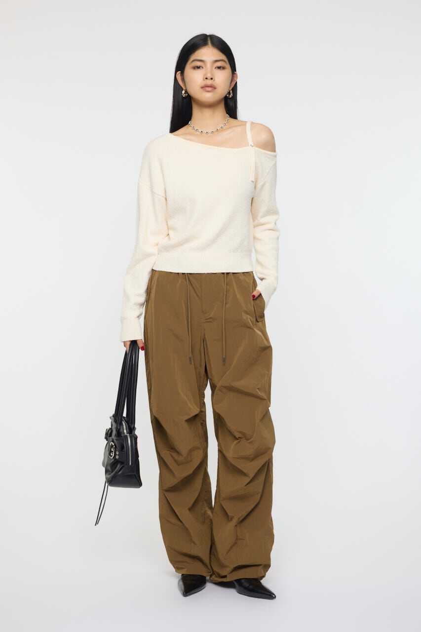 MOUSSY「BUTTON STRAP ワンショルダートップス」|ニット・セーター|