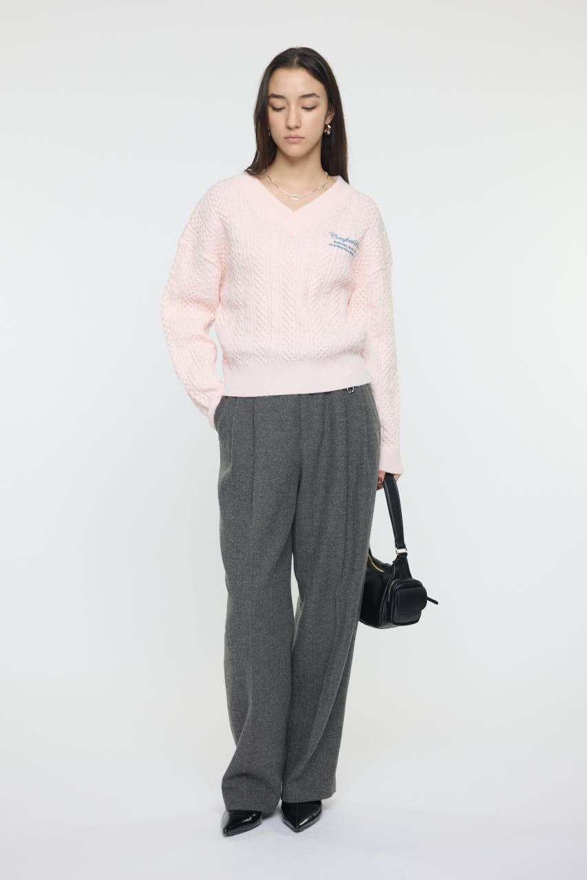 MOUSSY「CABLE V NECK ニット」|ニット・セーター|