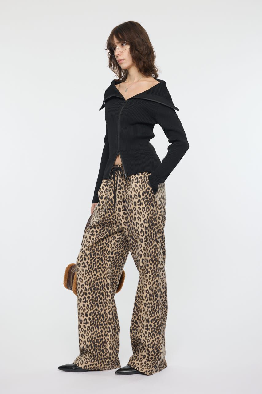 MOUSSY「BIG COLLAR ZIP UP ニットトップス」|ニット・セーター|