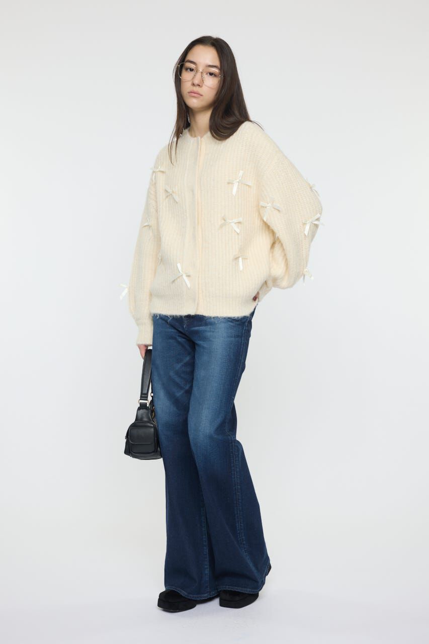 MOUSSY「RIBBON FANCY カーディガン」|カーディガン|