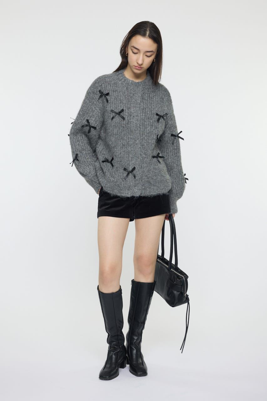 MOUSSY「RIBBON FANCY カーディガン」|カーディガン|