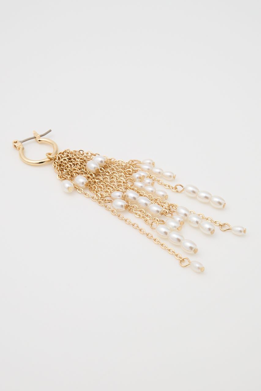 MOUSSY「F/PEARL FRINGE イヤリング」|ピアス|