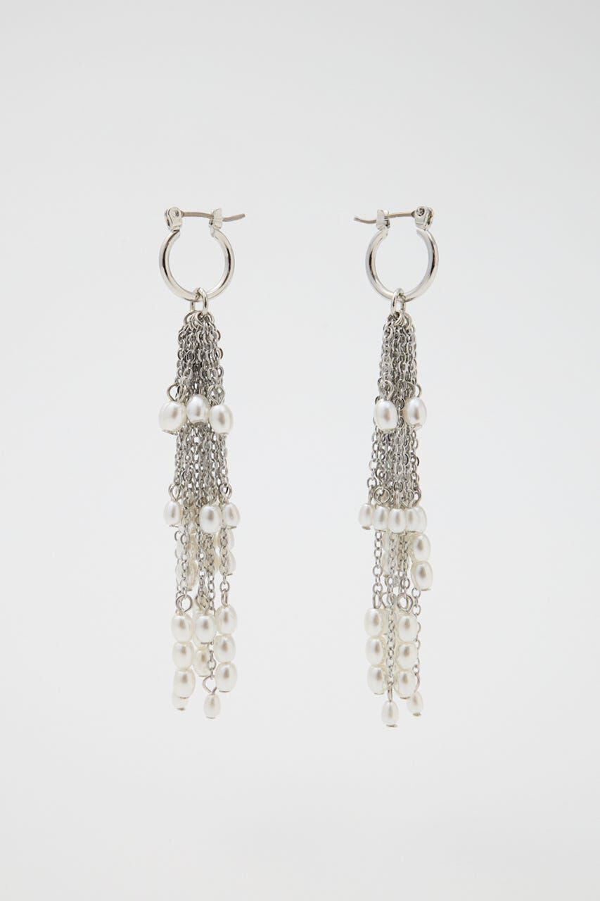 MOUSSY「F/PEARL FRINGE イヤリング」|ピアス|SLV