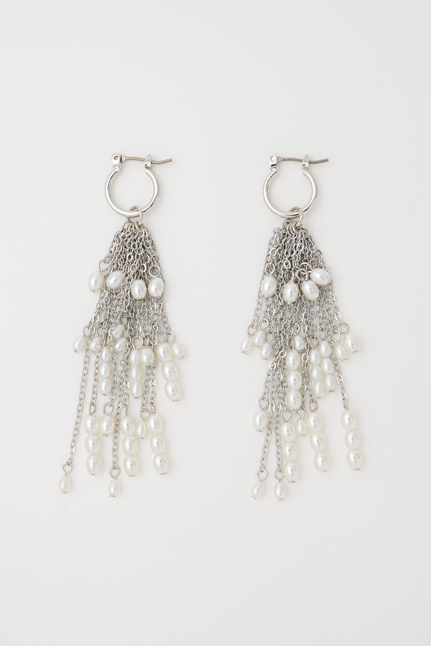 MOUSSY「F/PEARL FRINGE イヤリング」|ピアス|
