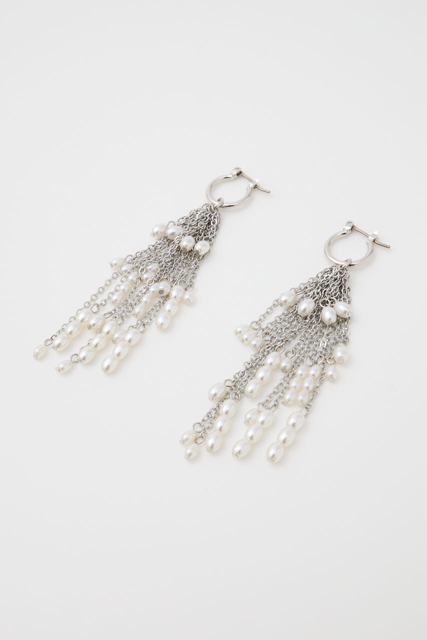 MOUSSY「F/PEARL FRINGE イヤリング」|ピアス|