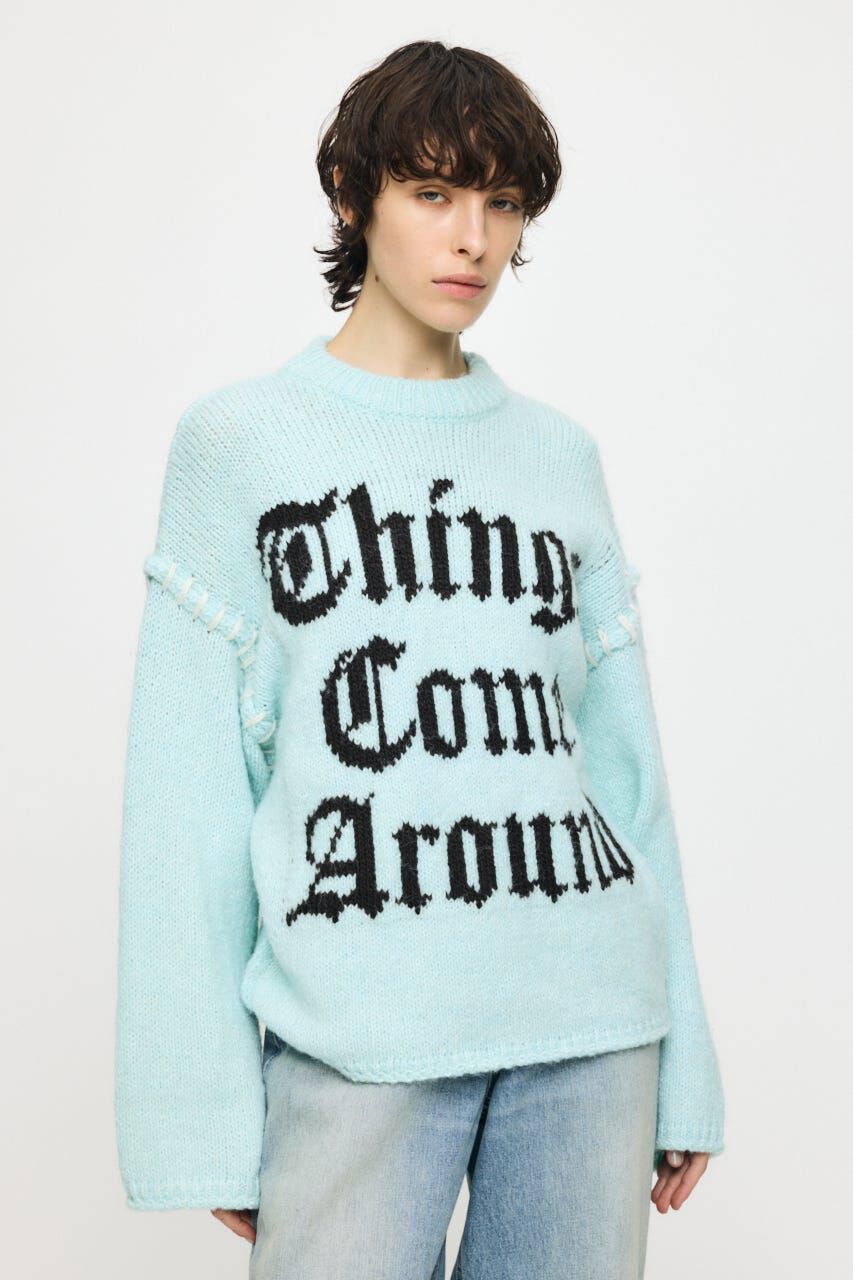 MOUSSY「JACQUARD WORD セーター」|ニット・セーター|