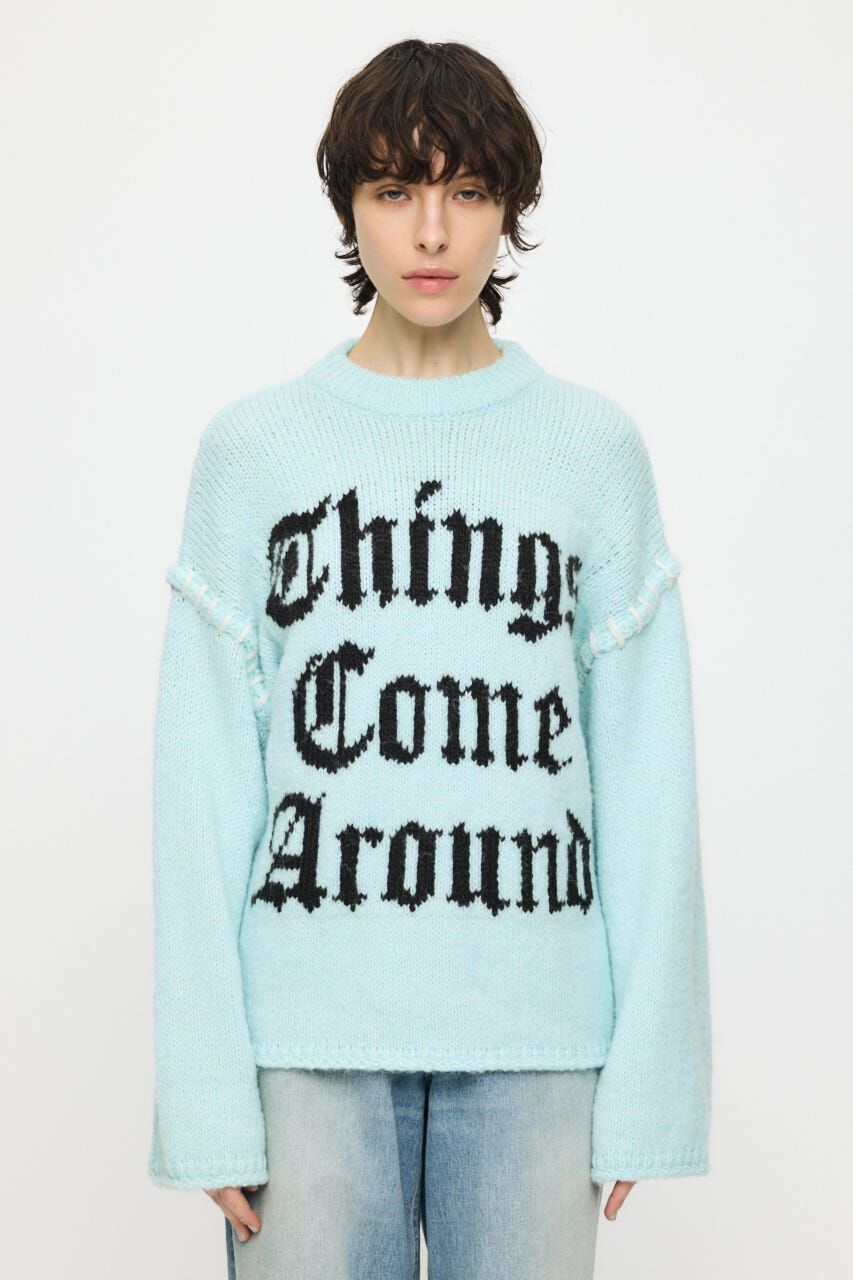 MOUSSY「JACQUARD WORD セーター」|ニット・セーター|