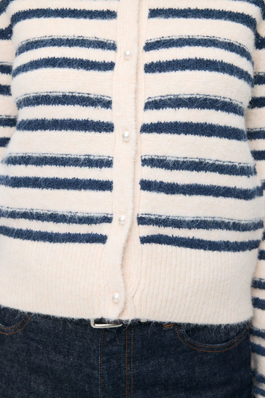 MOUSSY「SHADOW STRIPE KNIT カーディガン」|ニット・セーター|