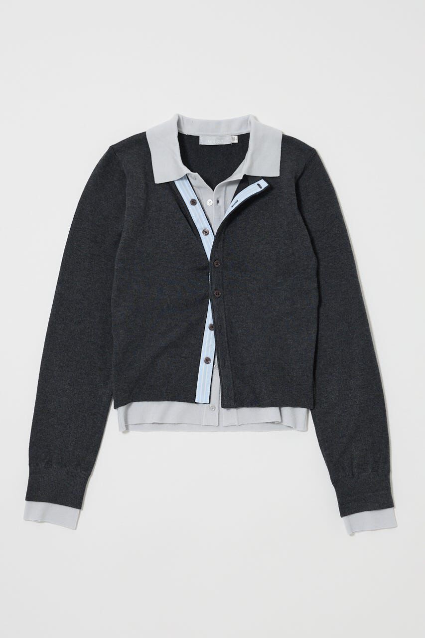 MOUSSY「DOUBLE LAYERED ニットシャツ」|シャツ・ブラウス|
