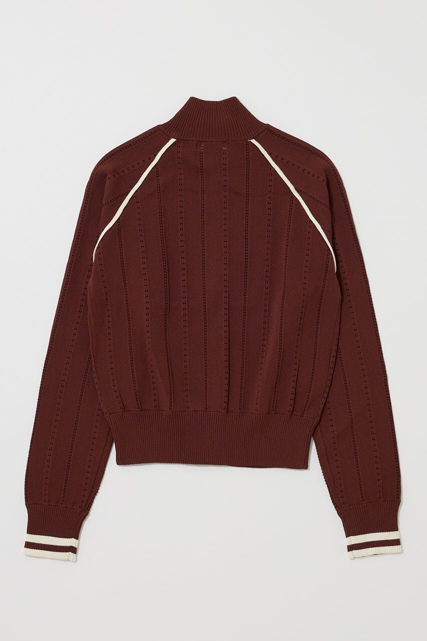 MOUSSY「MIX PATTERN KNIT TRACK トップス」|ニット・セーター|