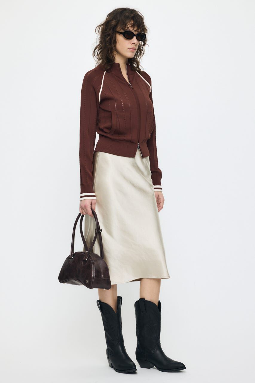 MOUSSY「MIX PATTERN KNIT TRACK トップス」|ニット・セーター|