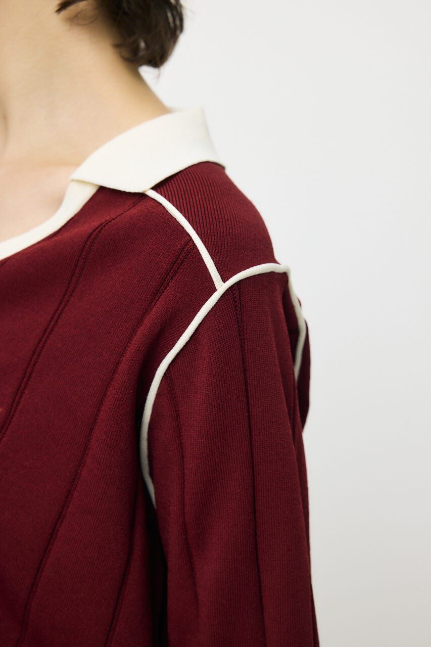 MOUSSY「BI COLOR KNIT ポロ」|ニット・セーター|