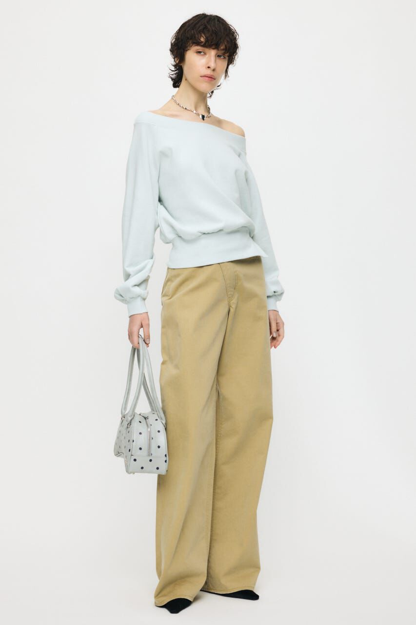 MOUSSY「SIDE SLIT OFF SHOULDER スウェット」|パーカー|