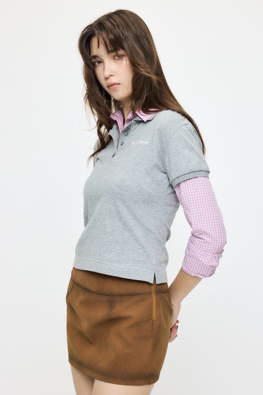 MOUSSY「SHIRT SLEEVE STRIPED POLO Tシャツ」|Tシャツ・カットソー|