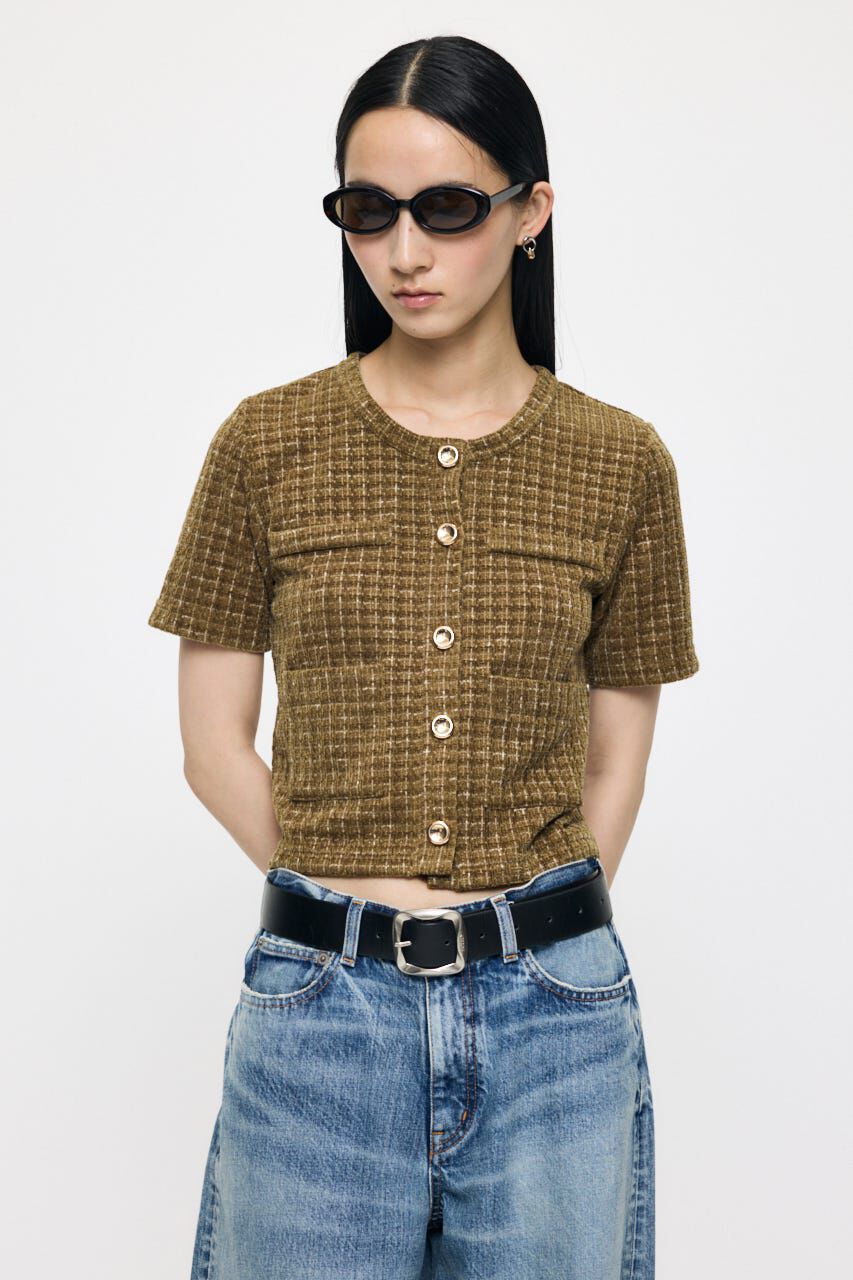 MOUSSY「TWEEDY カーディガン」|カーディガン|