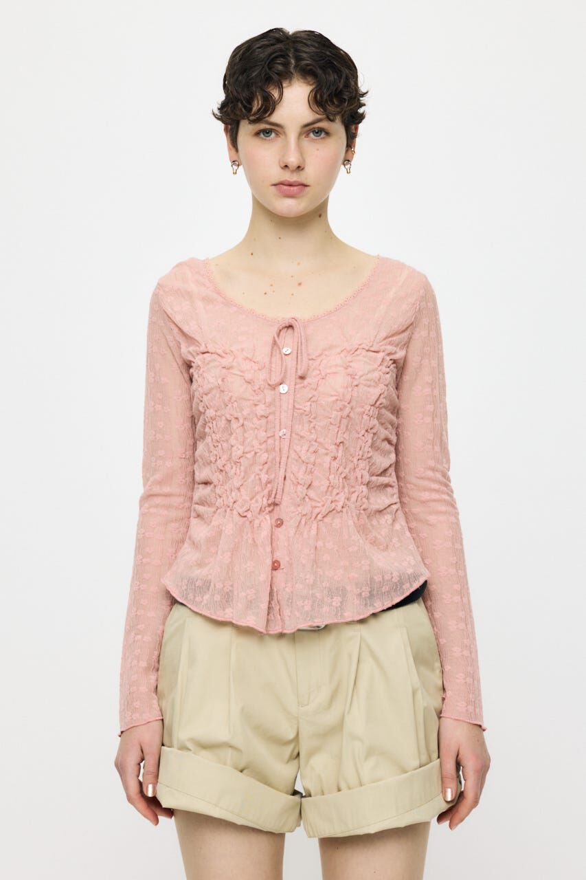 MOUSSY「SHIRRING LACE トップス」|Tシャツ・カットソー|PNK