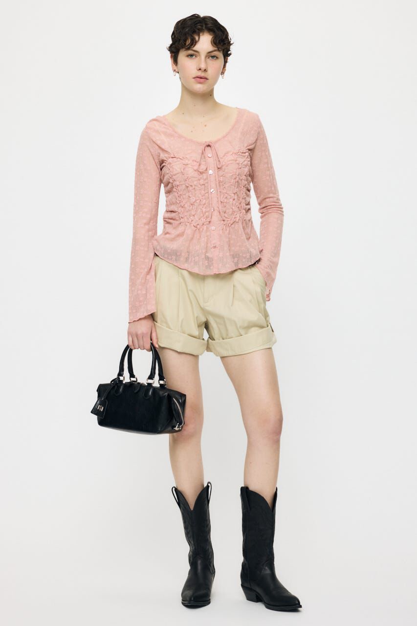 MOUSSY「SHIRRING LACE トップス」|Tシャツ・カットソー|