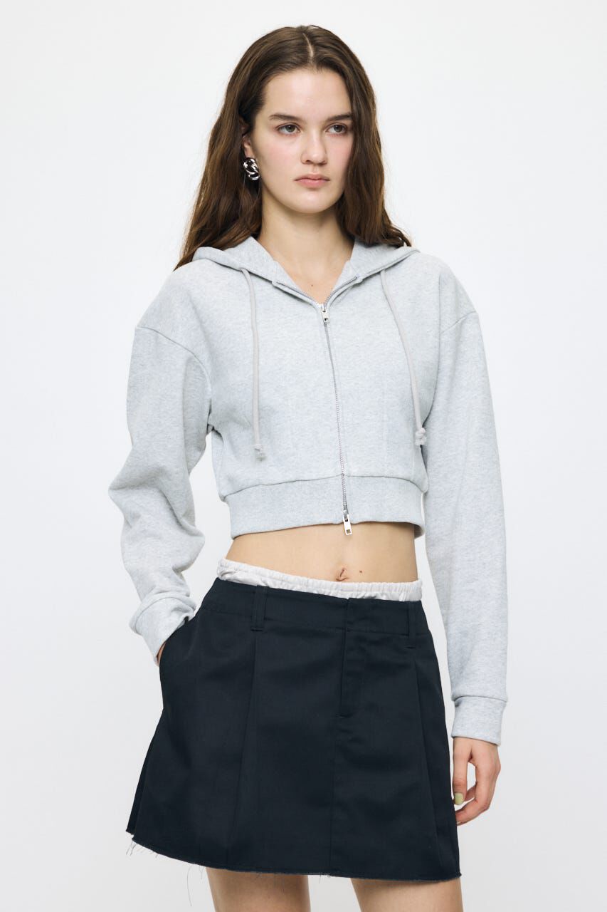 MOUSSY「CORSET ZIP フーディー」|パーカー|