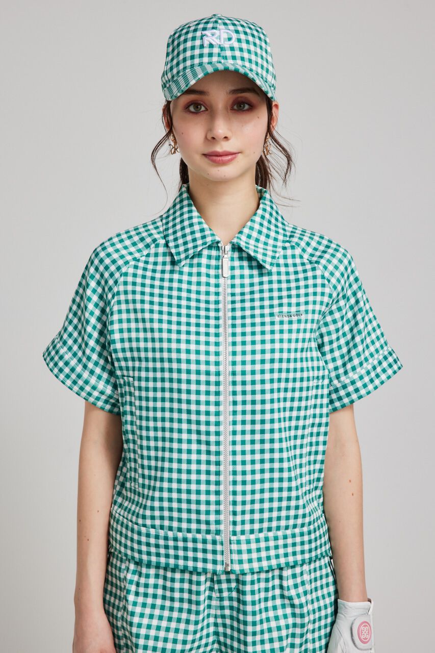 rienda「ギンガムチェックZIP UPブルゾン」|ブルゾン・スタジャン|