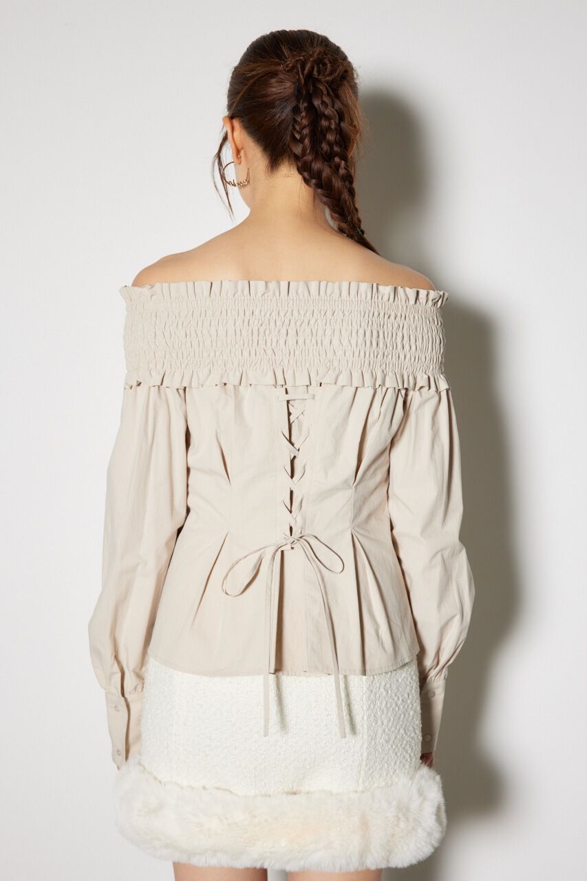 rienda「シャーリングオフショルトップス」|シャツ・ブラウス|