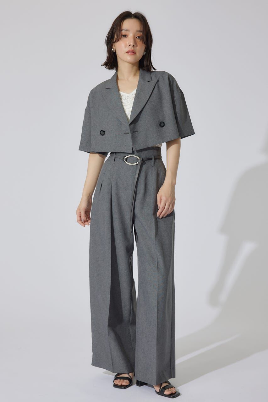 rienda「リネンライククロップドハーフスリーブジャケット」|その他|