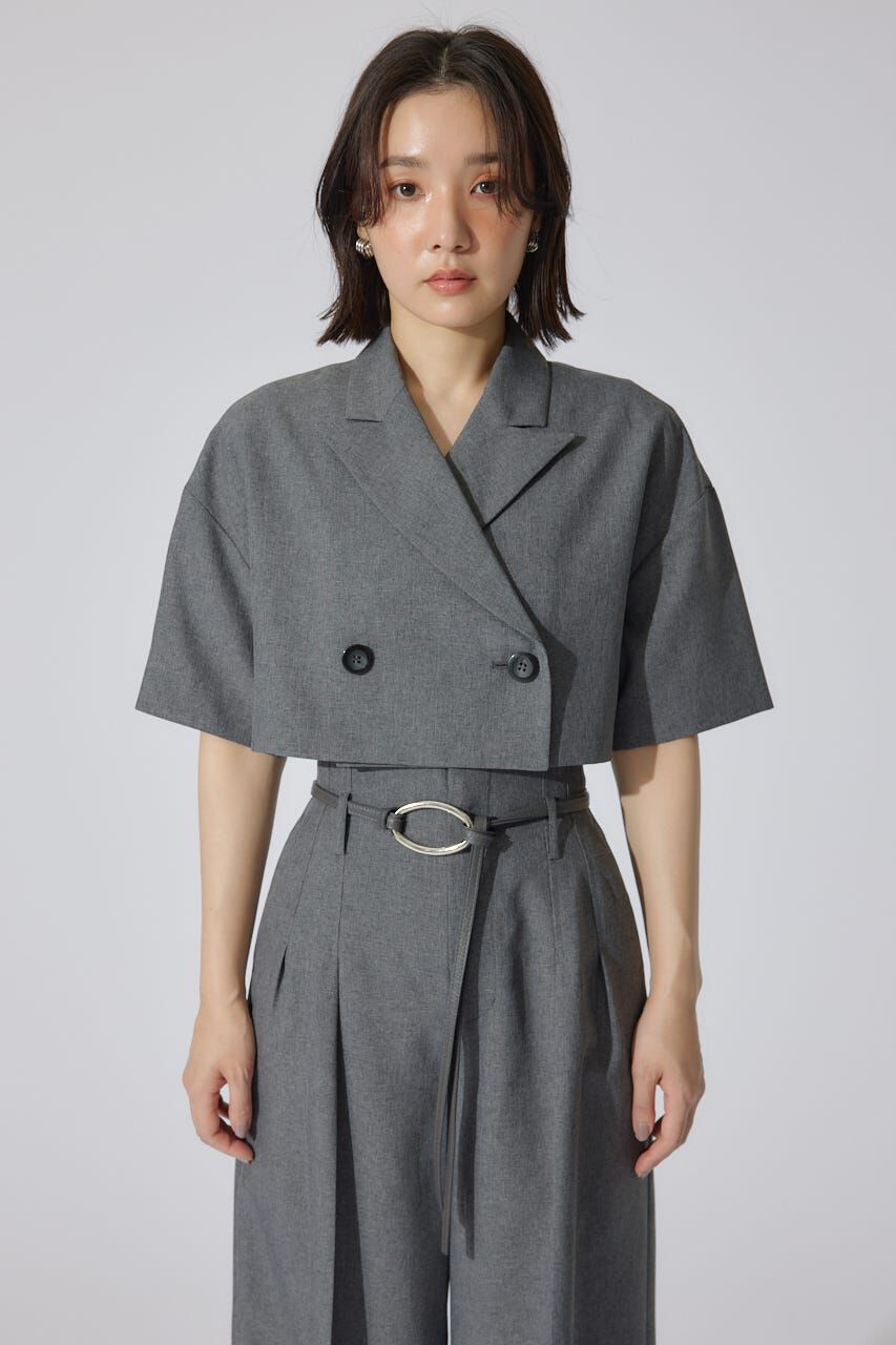 rienda「リネンライククロップドハーフスリーブジャケット」|その他|