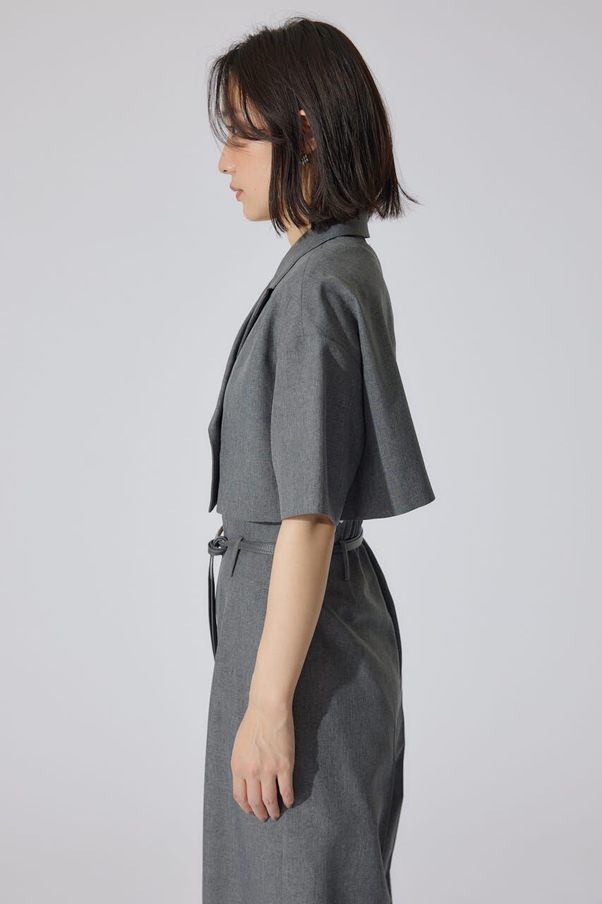 rienda「リネンライククロップドハーフスリーブジャケット」|その他|
