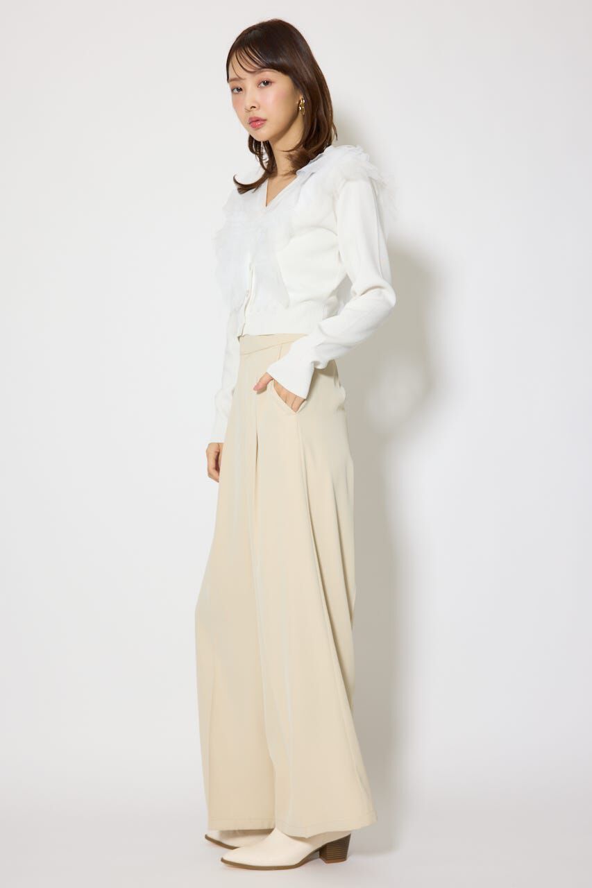 rienda「フリルチュールニットカーディガン」|Tシャツ・カットソー|