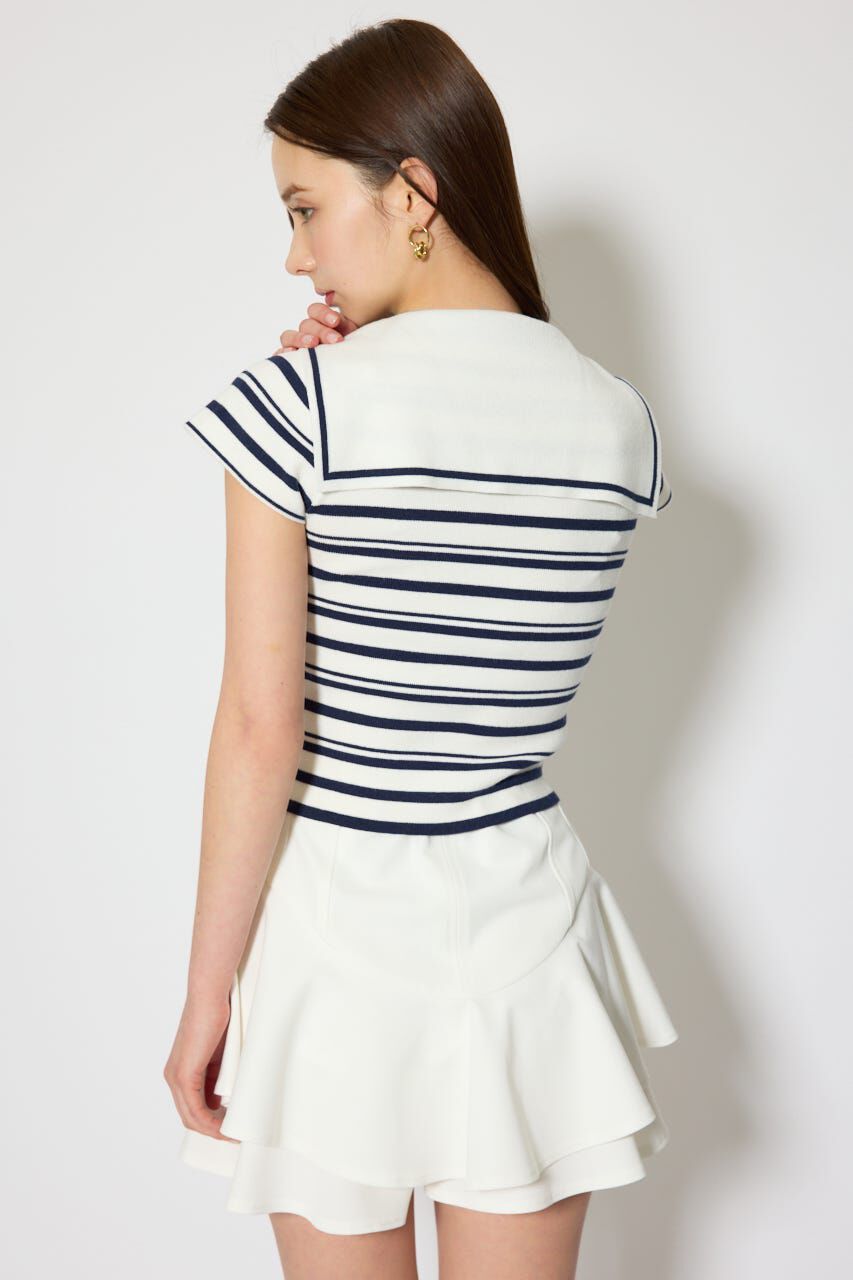 rienda「セーラーカラーデザインニットトップス」|ニット・セーター|