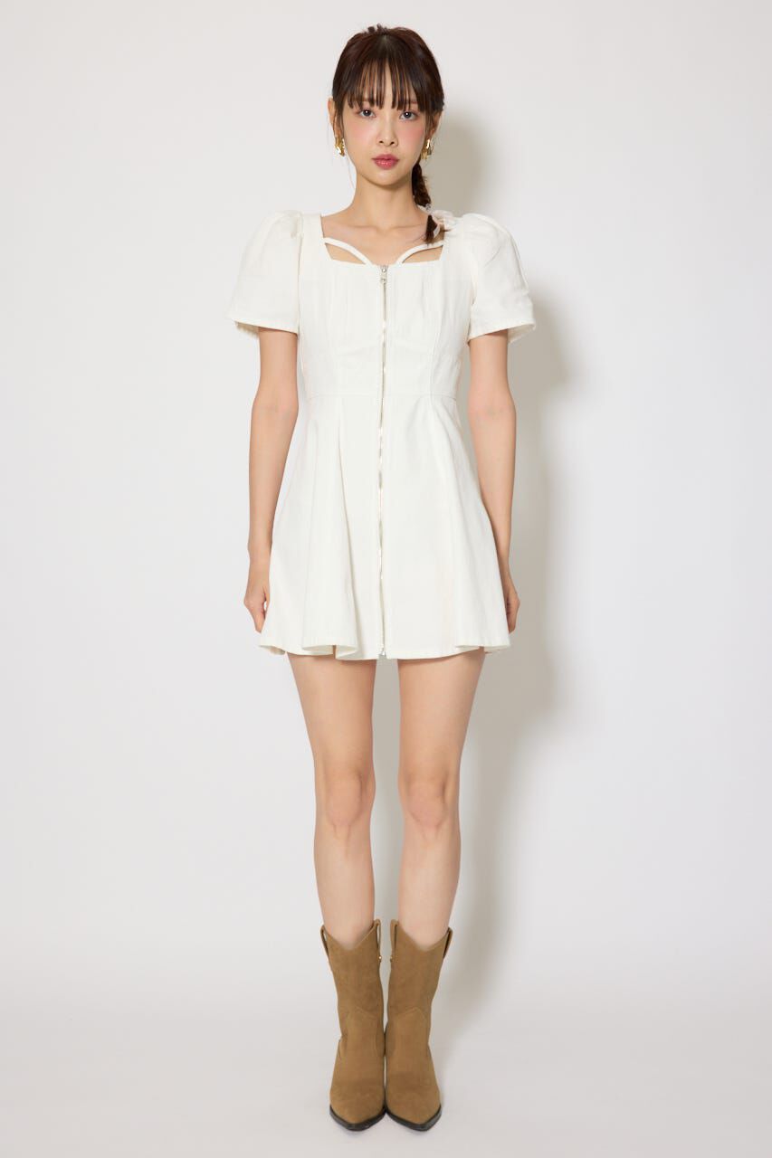 rienda「フロントジップマーメイドデニムミニワンピース」|ワンピース|