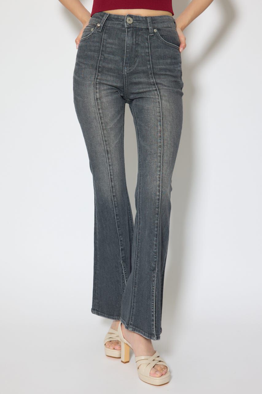 rienda「レースアップハイウエストデニムパンツ」|デニム|