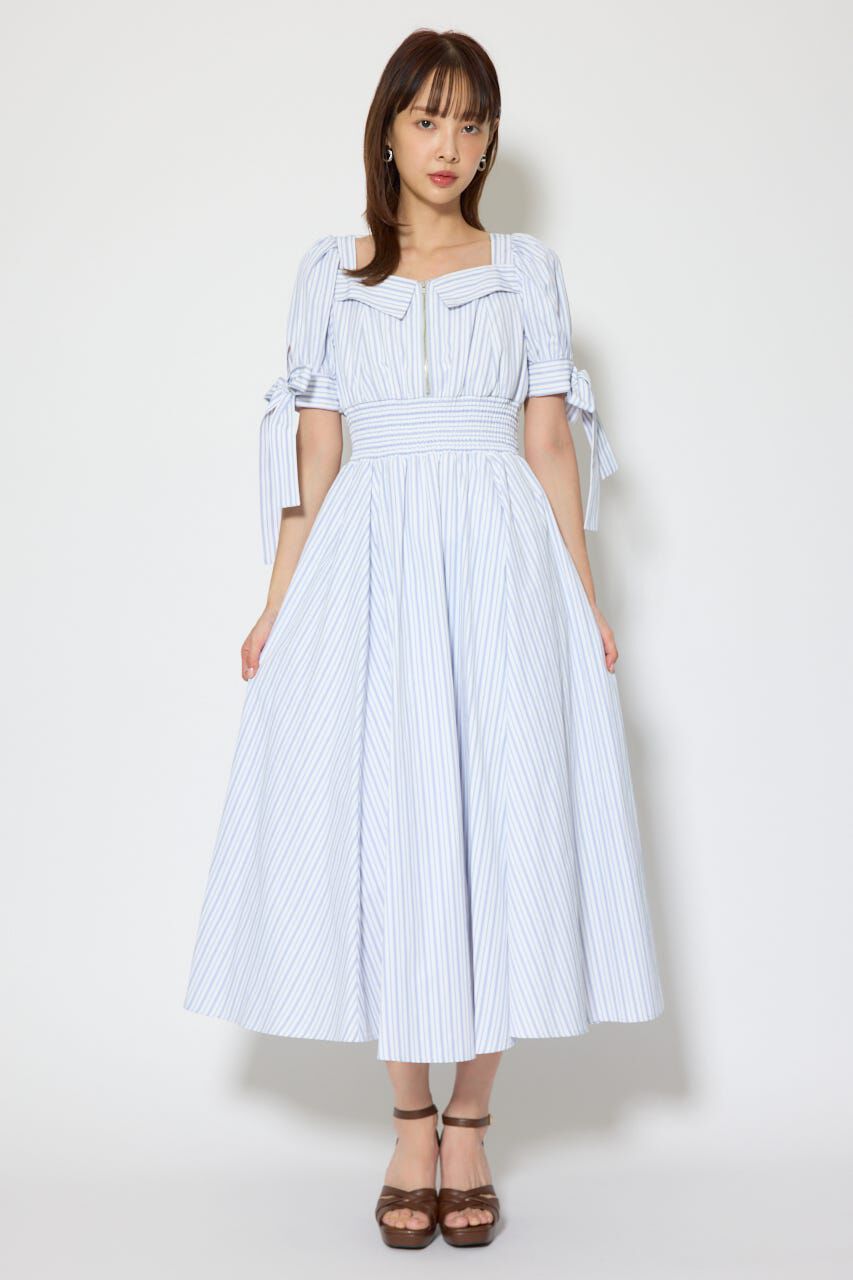 rienda「リボンスリーブフレアワンピース」|ワンピース|