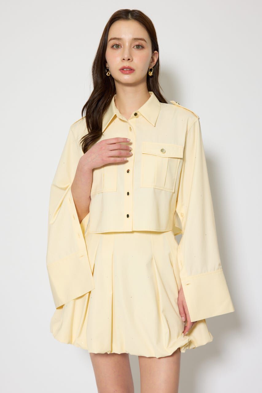 rienda「ワークディティールクロップドシャツ」|シャツ・ブラウス|