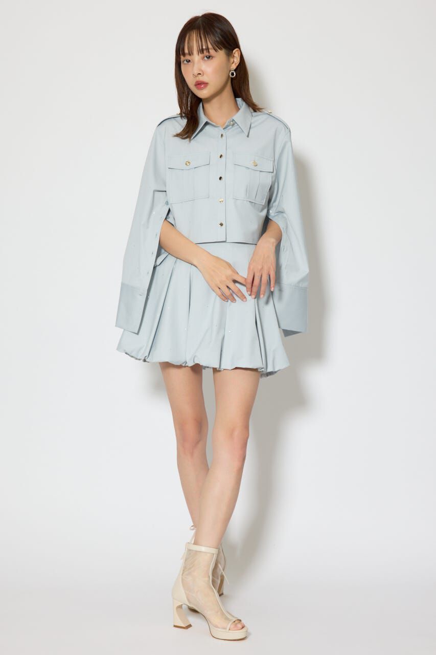 rienda「ワークディティールクロップドシャツ」|シャツ・ブラウス|